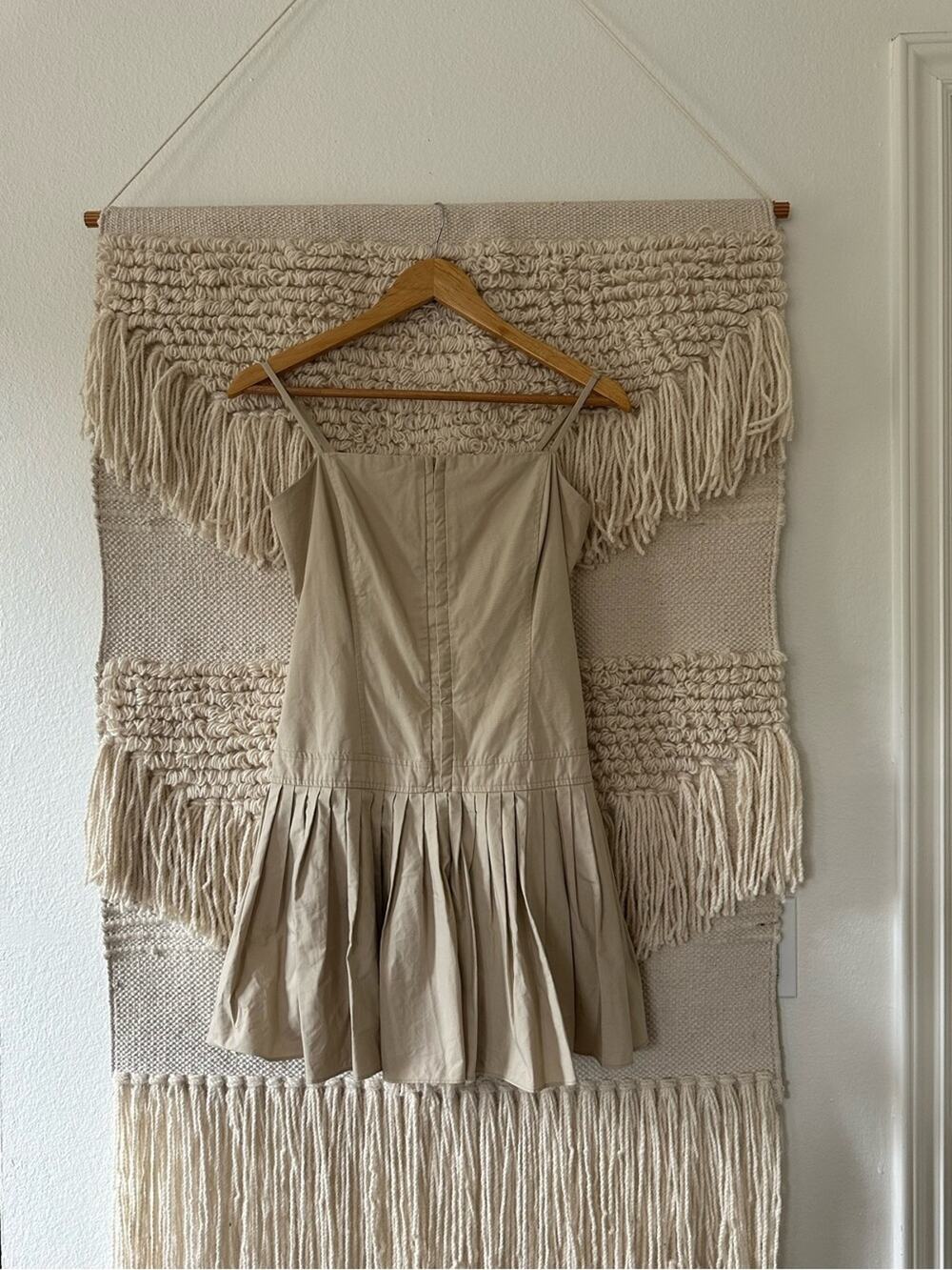 Mare Mare Square Neck Pleated Mini Dress
